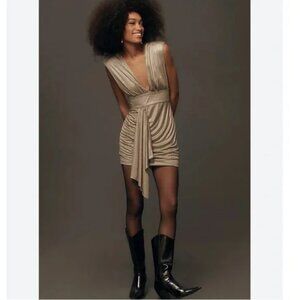 Anthropologie Nikita Mhaisalkar Draped Sequin Mini Dress S